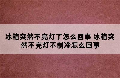 冰箱突然不亮灯了怎么回事 冰箱突然不亮灯不制冷怎么回事